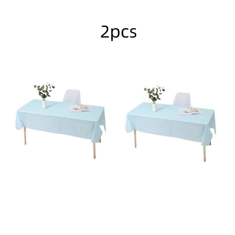 1pc Reusable Tablecloths 137x183cm BPA Free Plastic Dining Table Cover Cloth for Parties Picnic Camping Disposable Tablecloths