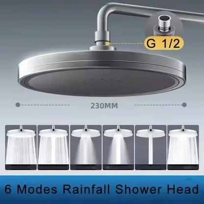 High Pressure Top Rain Shower Heads 6 Modes Rainfall Shower Head Bathroom  Shower Faucet Accessories With Filter
