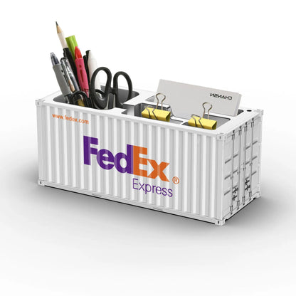 Miniature Realistic Shipping Container Model Simple Multifunctional Office Desktop Pen Holder Storage Box Home Decor Craft