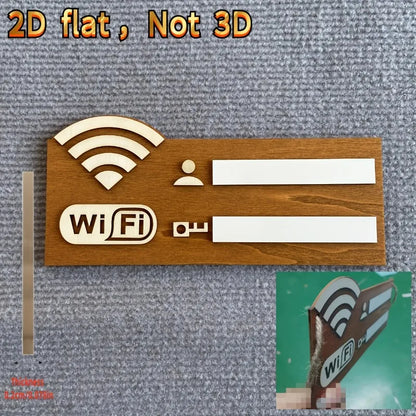 2D Wooden WiFi Password Sign with Erasable Board & Marker, Summer Home/Office/ Airbnb Guest Room Decor for Easy WiFi Access