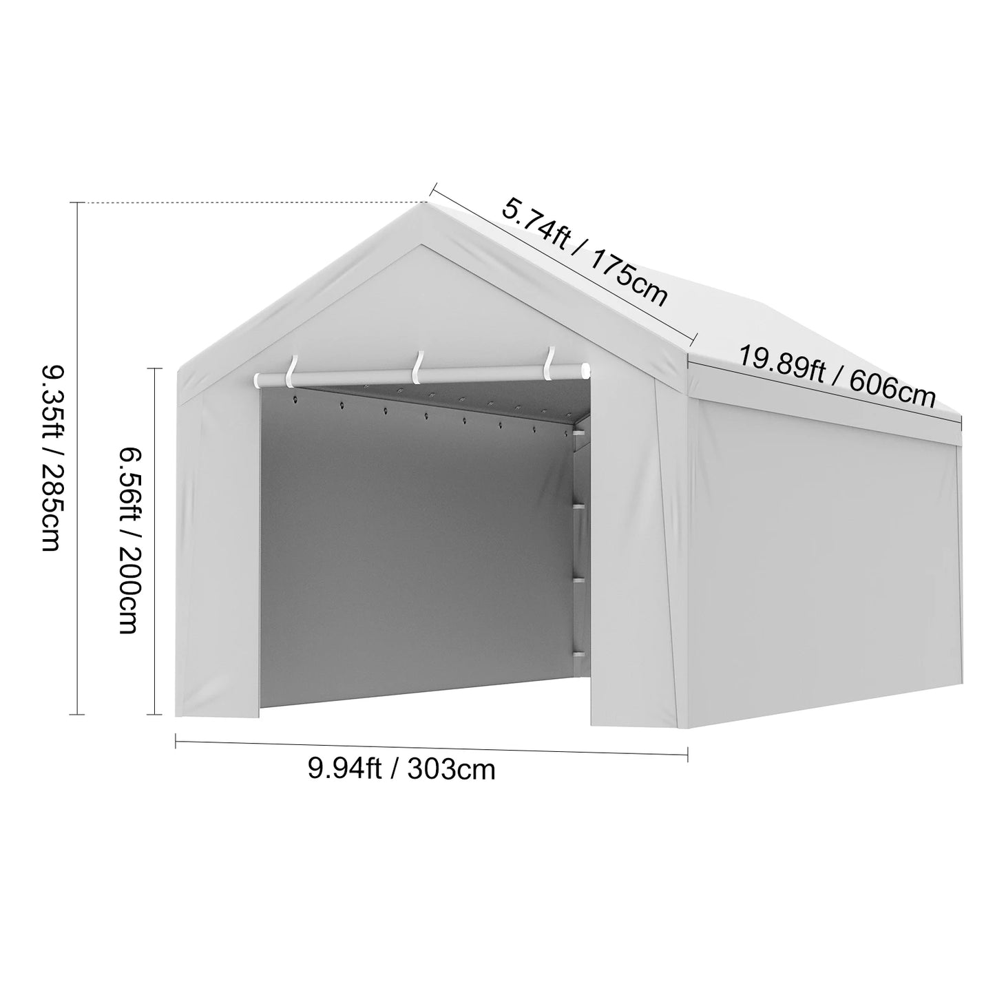 SucceBuy Carport Replacement Canopy Cover Garage Top Tent Shelter Tarp Heavy-Duty Waterproof & UV Protected with Ball Bungees
