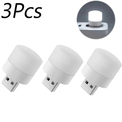 1/3/5/10Pcs USB Night Light Warm White LED Plug-In Light Bulb Portable Home Environment Light Energy-Saving Reading Night Light