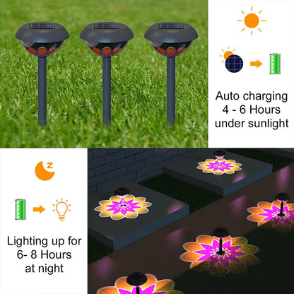 Solar Outdoor Spotlight, LED Waterproof Ground Plug Lights, Light Control, for Garden Street Balcony Camping Summer Home Decor 