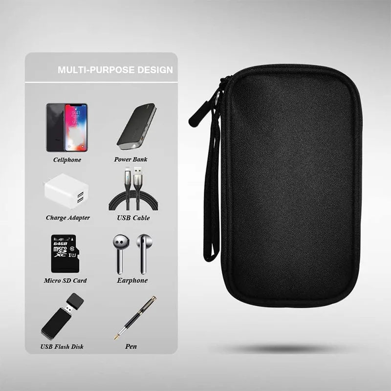 NEW Travel Organizer Bag USB-Cable Storage Organizers Pouch Carry Case Portable Waterproof Double Layers Storage Bags Cable Cord