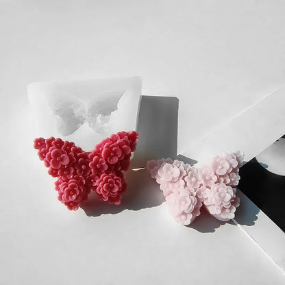 Rose Butterfly Candle Silicone Mold DIY Flower Soap Making Tool Resin Chocolate Mold Valentine Birthday Gift Craft Home Decor