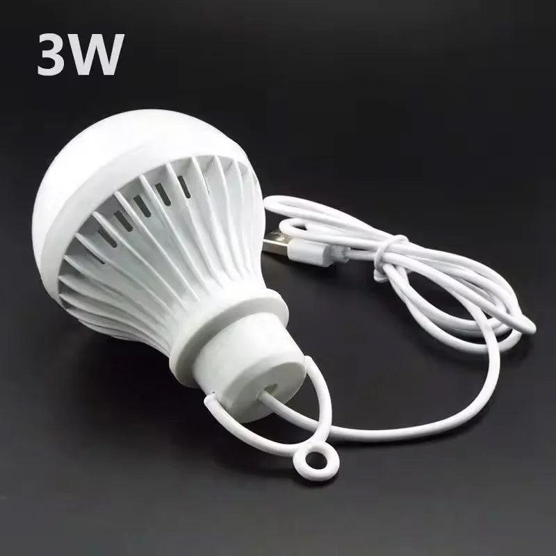 3W 5W 7W USB Lamp Bulb Portable Camping Lantern Lamp LED Power Reading Book Light For Outdoor Camping Tent Emergency Lighting