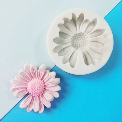 Big Daisy Small Daisy Flower Sun Flower Silicone Mould Flip Chocolate Cake Decoration Mould Diy Baking