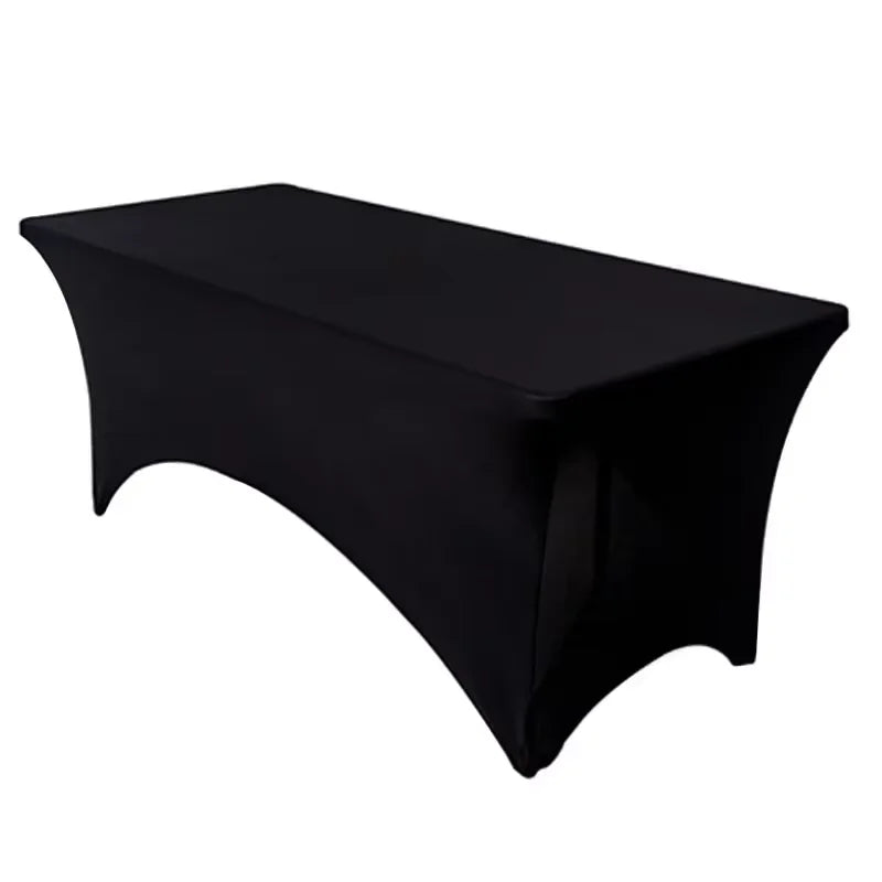 4/6/8 FT Solid Color High Stretch Rectangle Table Cloth For Birthday Wedding Banquet Restaurant Festival Party Supply All Color