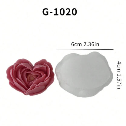 Heart shaped Rose Silicone Candle Mold Soap Resin Handmade Soap Aromatherapy Gypsum Mold