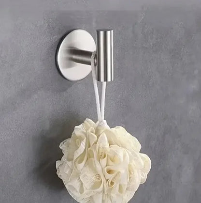 Stainless Steel Towel Holder Self-adhesive Bathroom Towels Rack Black Washhand Hanger Ring Rail Bar Kitchen Storage Accessories