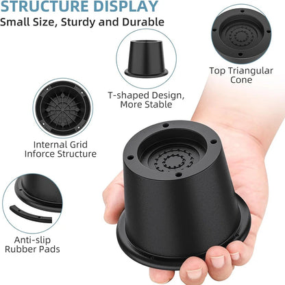 4Pcs Heavy Duty Furniture Riser Round Rubber Sofa Riser Supports Up to 6000 lbs for Sofa Table Bed Chair Bottom Leg Raiser