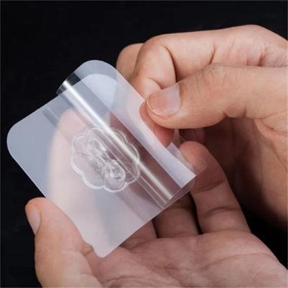 10/20 PCS Transparent Stainless Steel Self-Adhesive Hooks Bathroom Towel Clothes Storage Sticker Hooks Key Hangers Storage