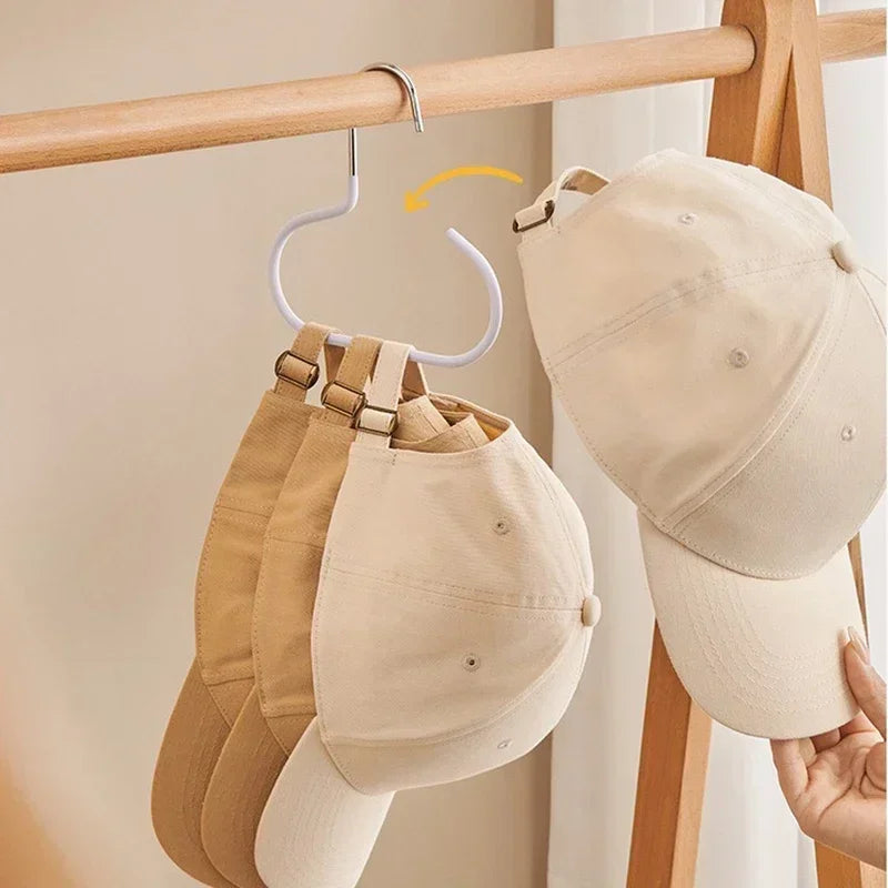 Durable Circle Ring Hat Hanger Non-marking Non-slip Hat Storage Hook Scarf Towel Tie Hanging Rack Hats Display Rack Saving Space