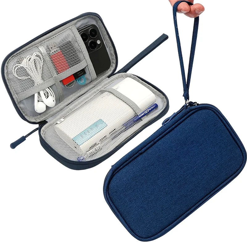 NEW Travel Organizer Bag USB-Cable Storage Organizers Pouch Carry Case Portable Waterproof Double Layers Storage Bags Cable Cord