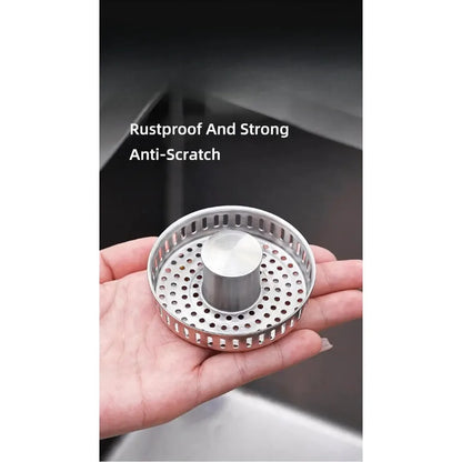 3-in-1 Sink Strainer – Pop-Up Stopper with Anti-Clog Basket and Odor Filter