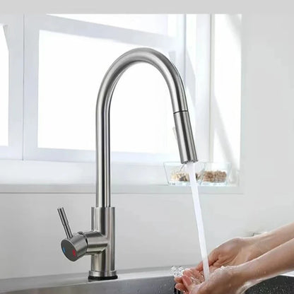 Stainless Steel  Kitchen Faucet Pull Out Brushed Nickle Black Kitchen Mixed Tap Kitchen Sink Tap