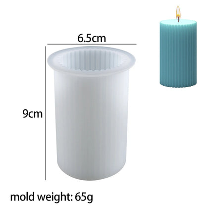 Classical Striped Roman Cylindrical Silicone Candle Mold Columnar Striped DIY Candle Holder Making Design Shape Candle Handmade