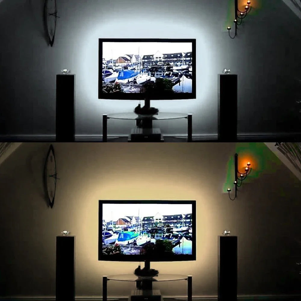 5V Black USB LED Strip Light SMD 2835 Warm White Red Yellow Blue Flexible Lighting Ribbon TV Background Tape Home Decor Lamp