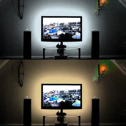5V Black USB LED Strip Light SMD 2835 Warm White Red Yellow Blue Flexible Lighting Ribbon TV Background Tape Home Decor Lamp