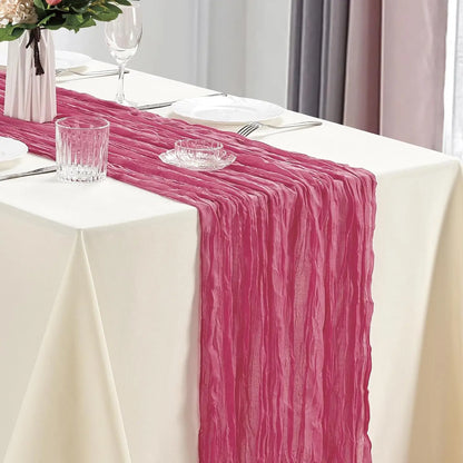 6pcs Cheesecloth Table Runner Boho Gauze Table Runner 40x270cm for Wedding Bridal Shower Birthday Party