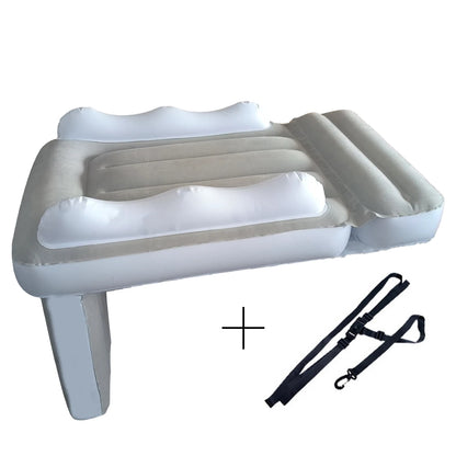 Infant Inflatable Mattress Kids Car Rear Car Mat Foldable Airplane Mattress Outdoor Travel Thickened Flocking Air Mattress