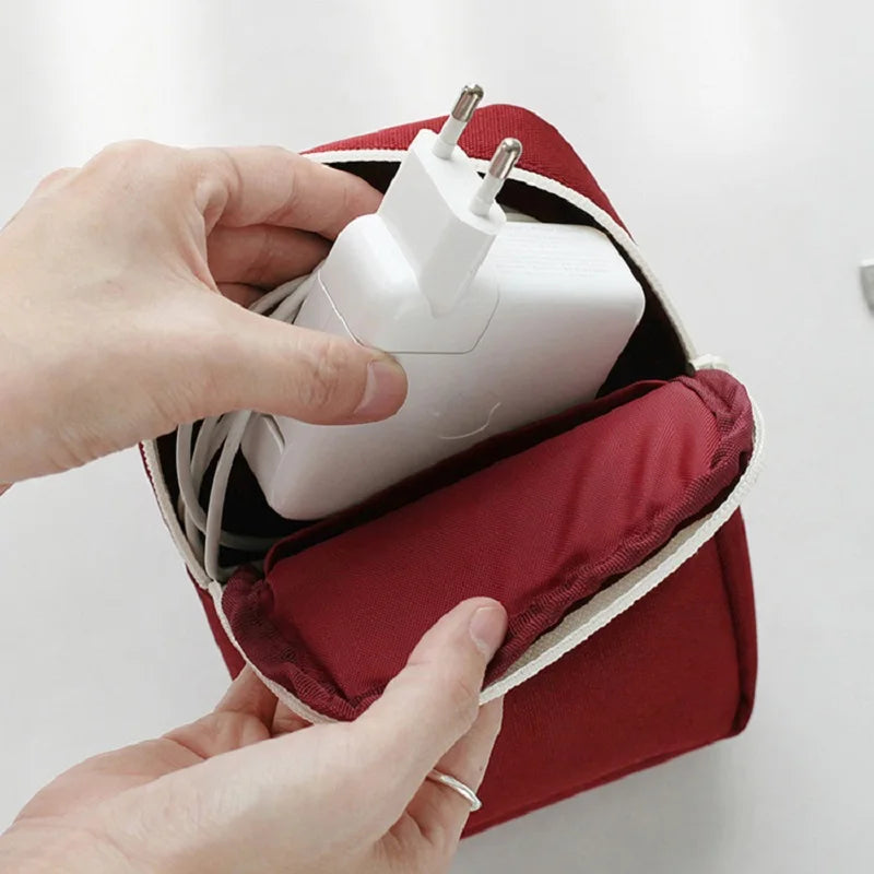Travel Charger Organizer, Portable Electronics Cable Bag, Digital Gadget Travel Case for Cords, Power Bank, Headphones, USB Cabl