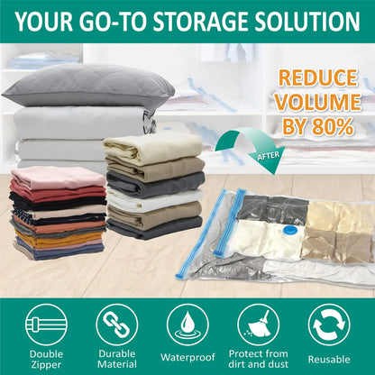 Vacuum Storage Bags, Space Saver Bags Compression for Comforters and Blankets, Sealer Clothes Travel Packing Organizer