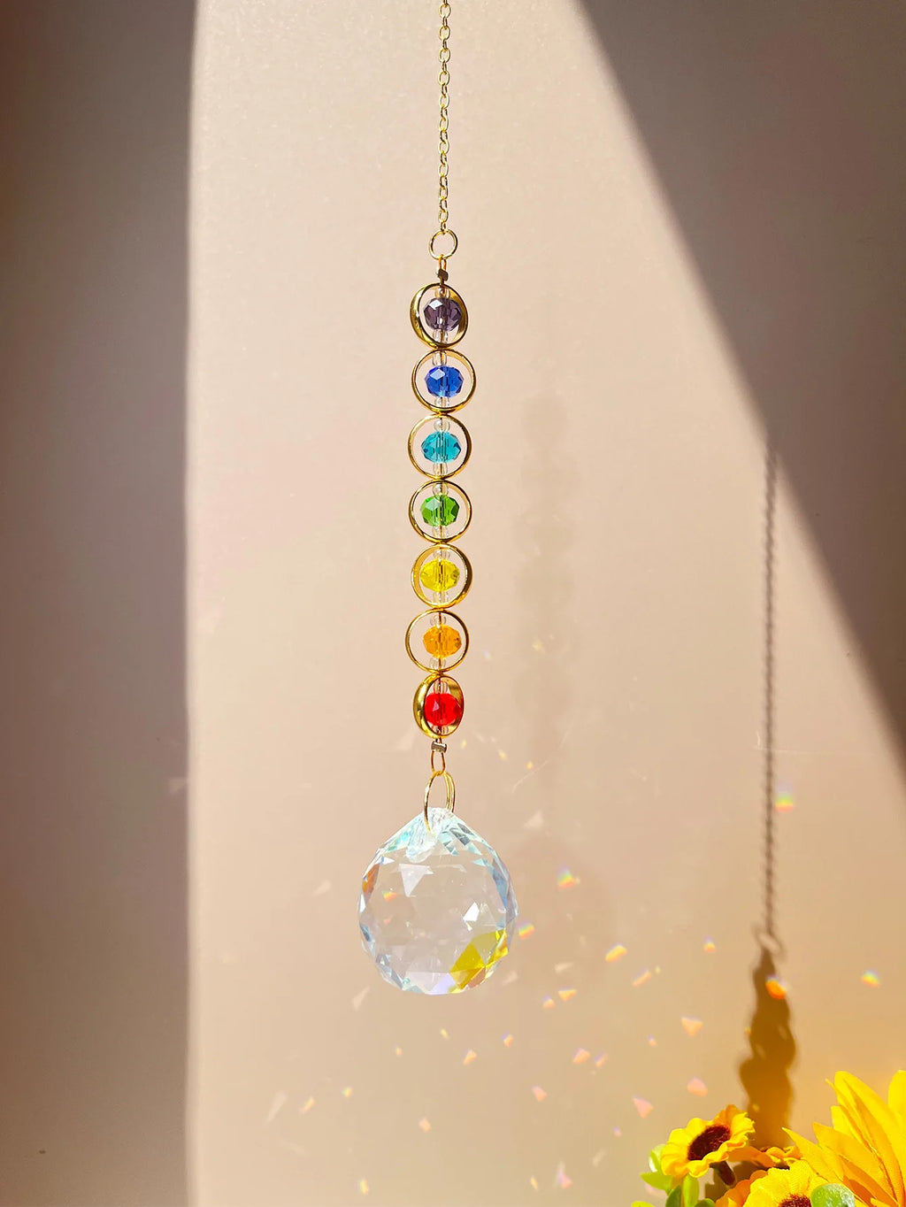1pc Crystal Suncatcher Mobile Meditation Home Decor Rainbow Maker Prism Suncatcher (Rainbow and Fantasy)