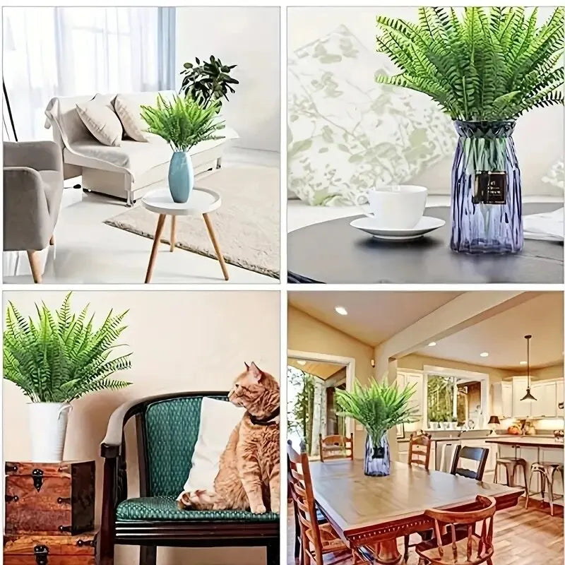 2PCS Artificial Persian Fern Leaf Bundle Nordic-Style Green Plant Decor Home Decor Scenery Accent Grass