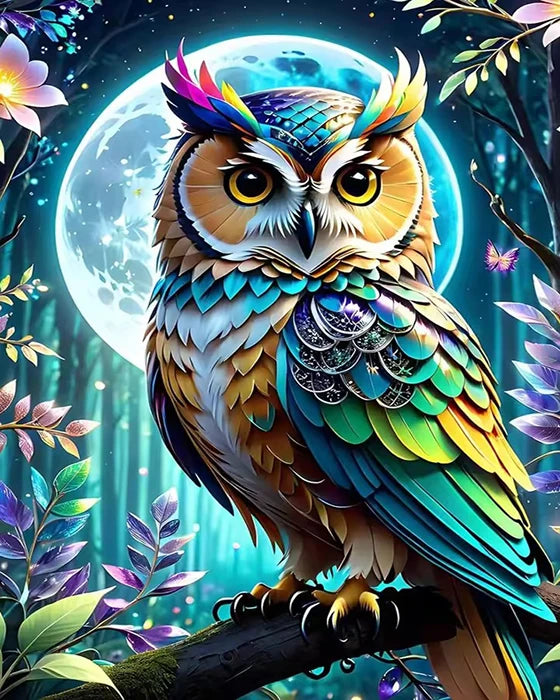 HUACAN Owl Animal Painting By Numbers On Canvas Flower Coloring On Canvas By Adult Pictures Drawing Art Kits Home Decor Gift