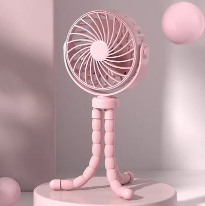 1 PCS Multi-functional Stroller Handheld Mini Fan Portable USB Charging Octopus Stand Variable Styling outdoors Folding Fan