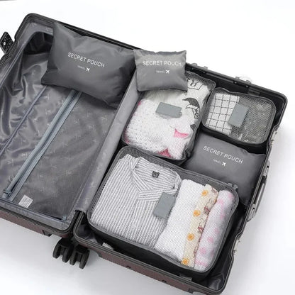 Protable Large Capacity Waterproof Luggage Clothing Underwear Storage Bag 6 Pcs/Set Travel Storage Bag Travel Bag With Zipper