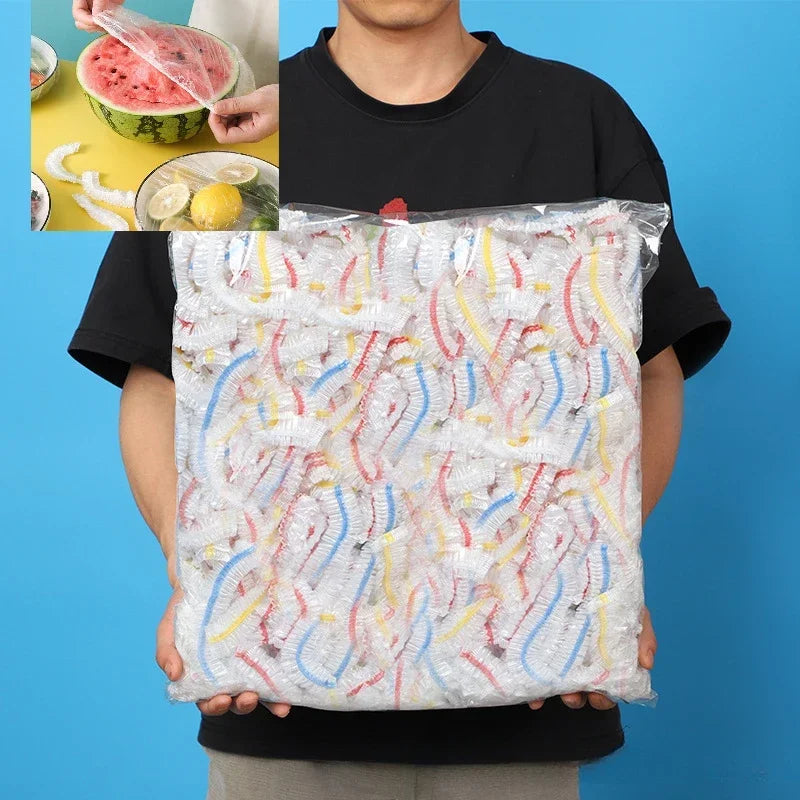 Disposable Food Cover Saran Wrap Food Grade Fruit Vegetable Storage Bag Elastic Plastic Bag Kitchen Fresh Keeping Bag