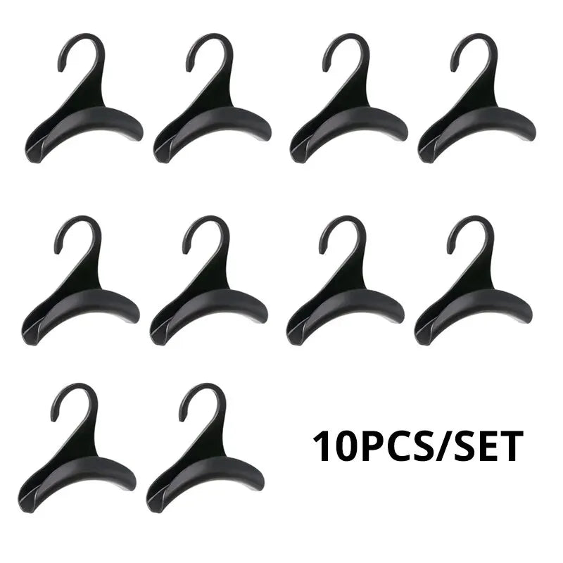 10pcs Widen Plastics Hanger Connection Hook Stackable Space Saving Storage Multifunctional Bag and Hat Hanging Rack