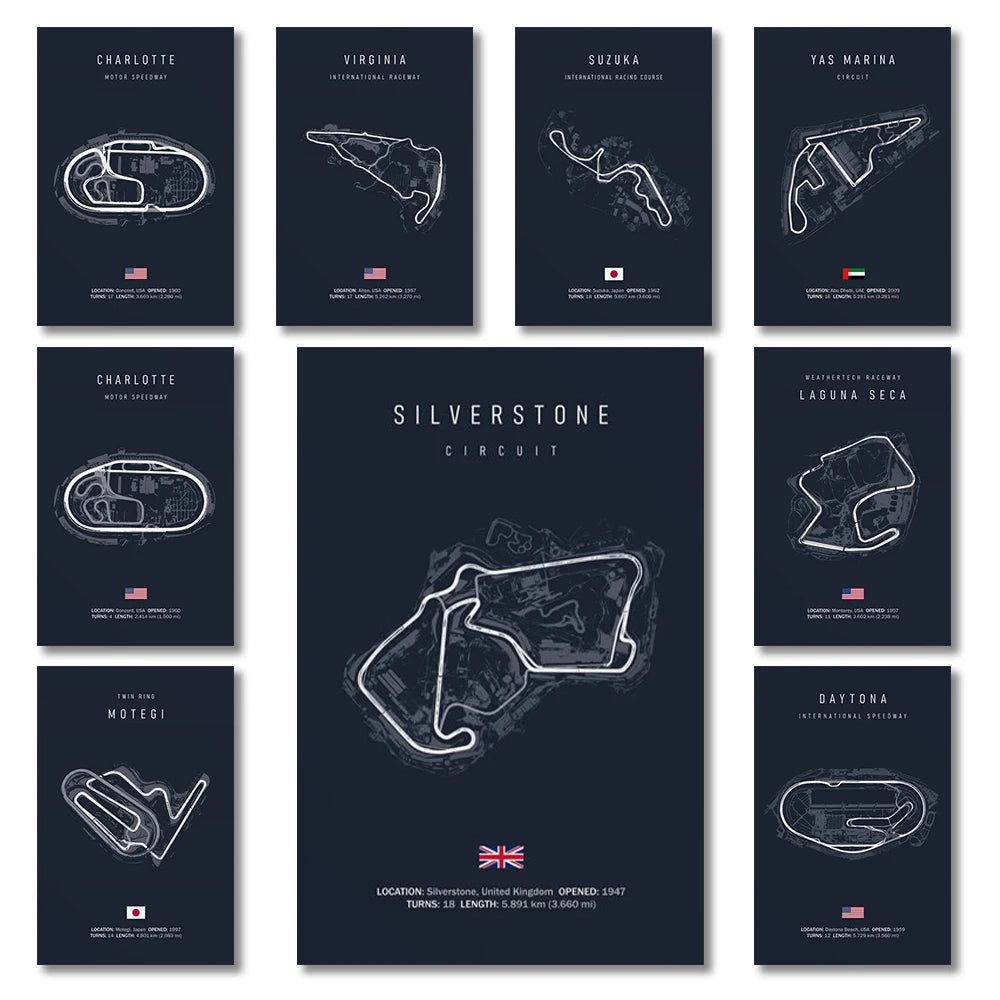 F1 Internationa Track Circuit Canvas Painting F1 Imola Wall Art Nordic Poster Aesthetic Motorsport Race Picture For Home Decor