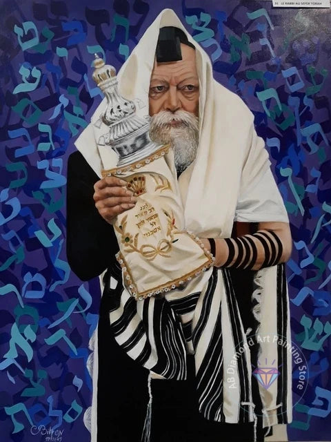 Jewish Rabbi Lubavitch AB Diamond Painting Kit 5D DIY Diamond Embroidery Cross Stitch Handmade Art Gift Crafts Home Decor