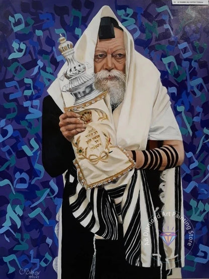 Jewish Rabbi Lubavitch AB Diamond Painting Kit 5D DIY Diamond Embroidery Cross Stitch Handmade Art Gift Crafts Home Decor