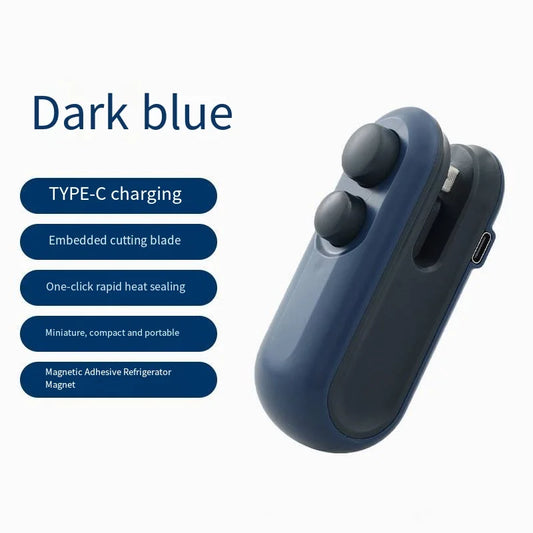 Mini Sealing Machine USB Rechargable Heat Sealer Storage Bag Plastic Package Food Sealer Clip Bag Handheld Food Heat Sealer