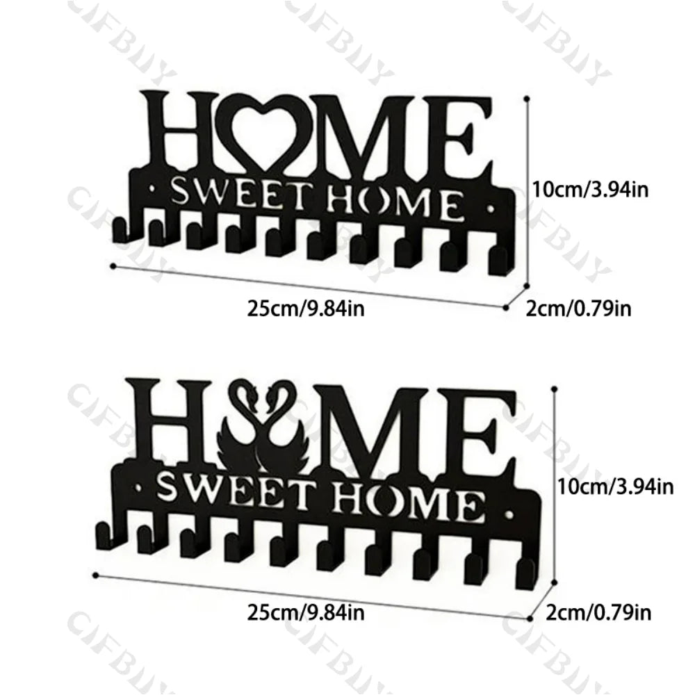 1pc Metal Wall Hooks Key Holder, Wall Mounted Coat Rack, Iron Art Decor For Home Kitchen Door