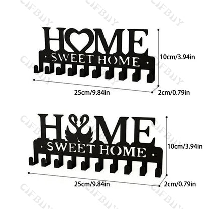 1pc Metal Wall Hooks Key Holder, Wall Mounted Coat Rack, Iron Art Decor For Home Kitchen Door