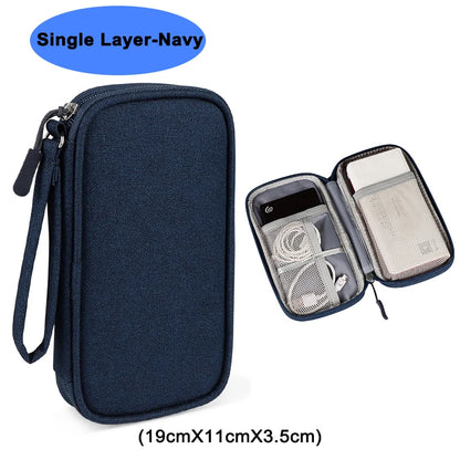 Waterproof Cable Storage Bag Digital Electronic Organizer Portable USB Data Line Charger Plug Storage Bag Travel Cable Organizer
