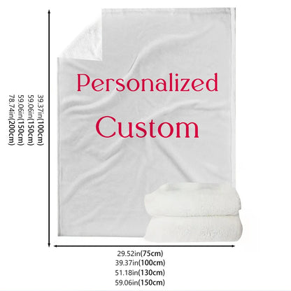 Personalized Custom Blanket with Photo - Unique Gift for Boyfriend Birthday Girls Dogs Guest Celebration Soft Comforter Throw