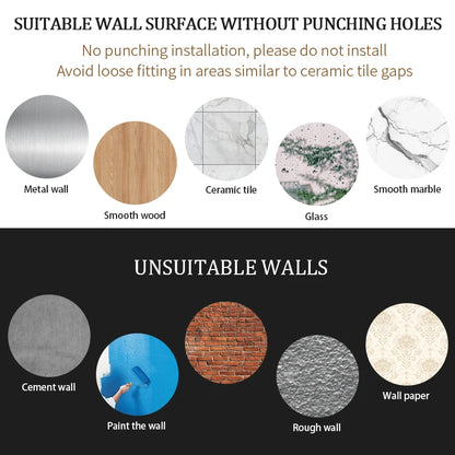 Stainless steel paper roll holder, wall-mounted without drilling, for kitchen, bathroom, wall, and paper towel storage rack.