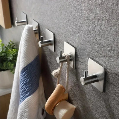 Adhesive Heavy Duty Wall Hook Waterproof Stainless Steel, Mounting - Bathroom and Bedroom