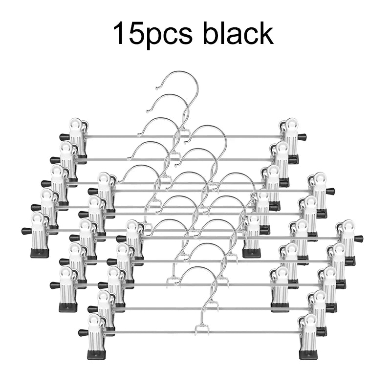 5~20pcs Metal Pants Racks Wind Proof Multi-purpose Skirt Racks for Clothes Drying Trousers Wardrobe Clip Anti-slip Black TMZ