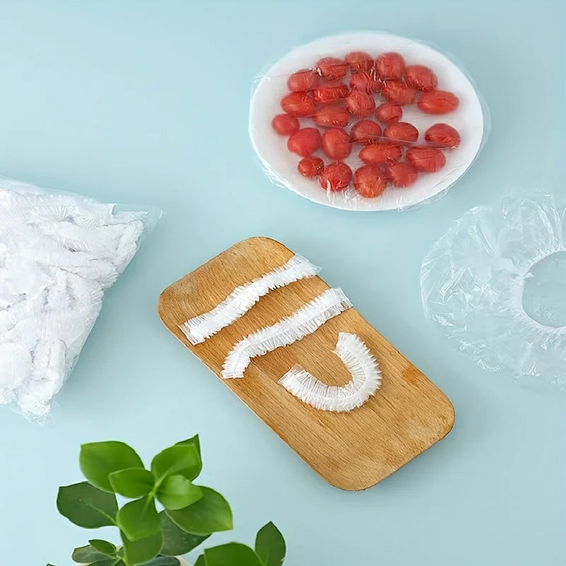 100pcs Disposable Fresh-keeping Film Cover No Odor Household Food Grade Fresh-keeping Bowl Cover PE Fresh-keeping Film