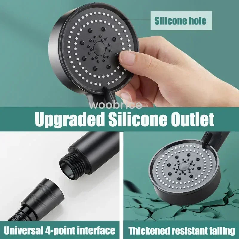 High Pressure Shower Head 3 Modes Adjustable Filter Shower Head Set New Bathroom Shower Head Accessories Sprayer