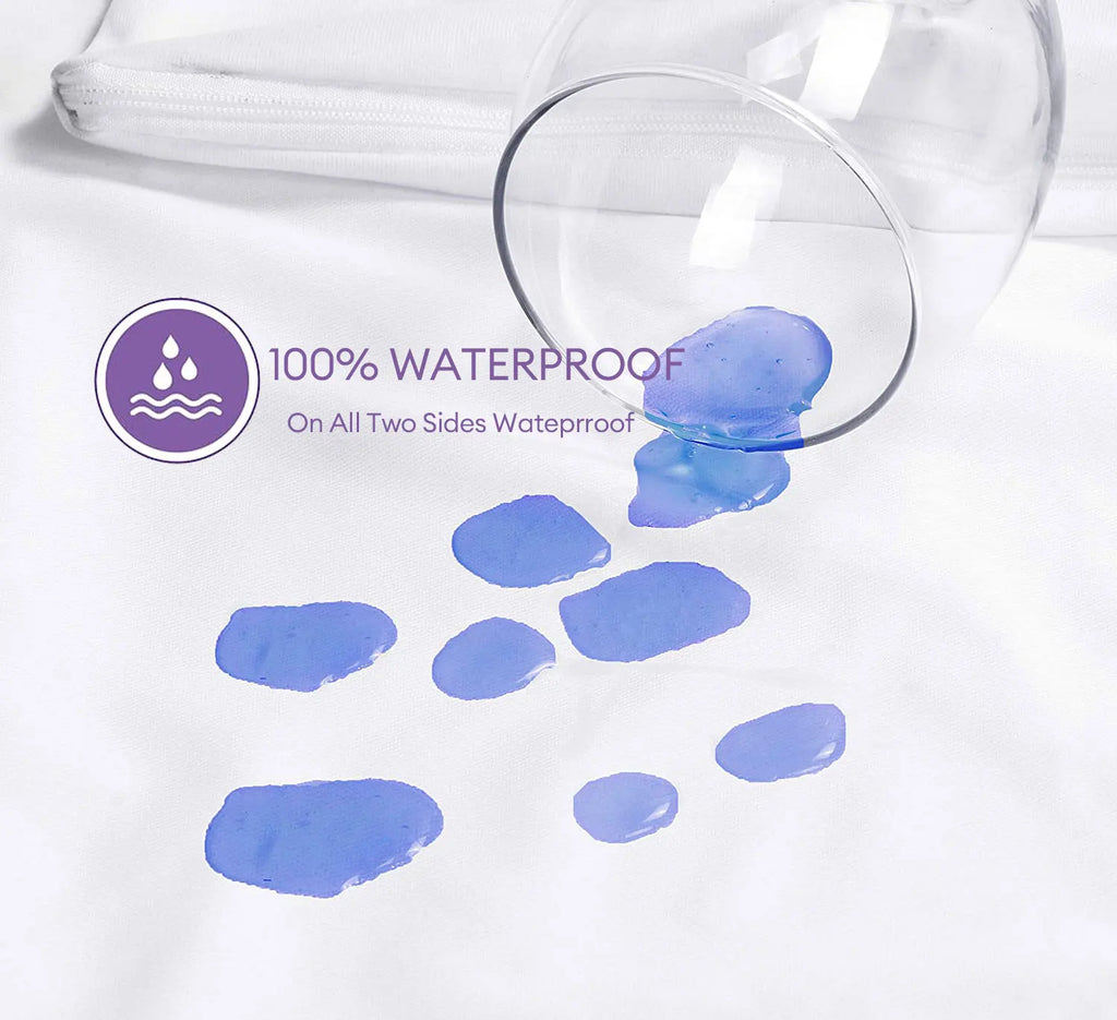 1pc Smooth Pillow Protector Zippered Waterproof Pillow Cover Breathable Pillowcase Bedbug Proof & Anti Mites
