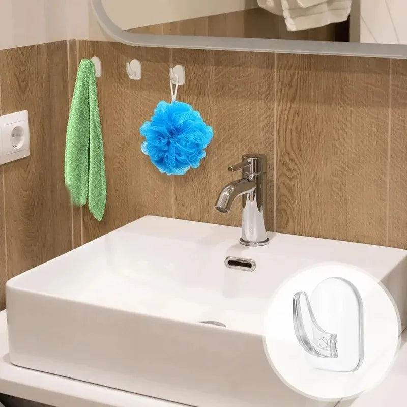 Transparent Mini Small Hooks Household Load-bearing Adhesive Hooks Without Punching Kitchen Waterproof Hook Multifunctional Hook