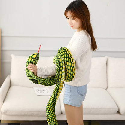 80/170/240cm Simulated Colorful Cobra Plush Toy Stuffed Animals Snakes Plushies Doll Funny Spoof Joke Soft Toys Home Decor